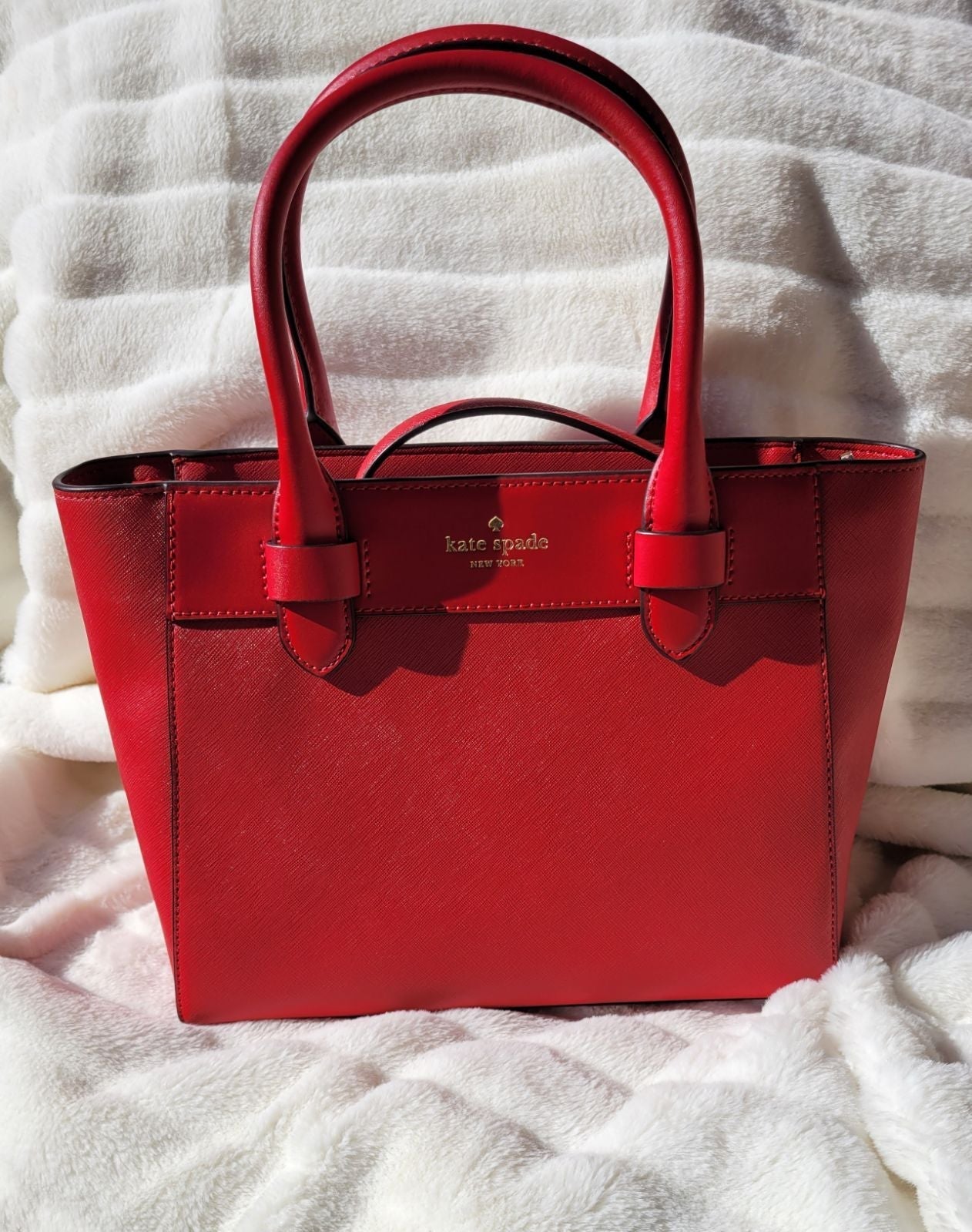 Cherry Red NWT Kate Spade New York Bare Refined Grain Leather Satchel & W