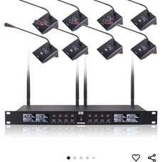 XTUGA CM280 UHF 8 Channel Professional Gooseneck Microphone System Conference Mi