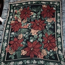 Vintage poinsettia blanket / tapestry