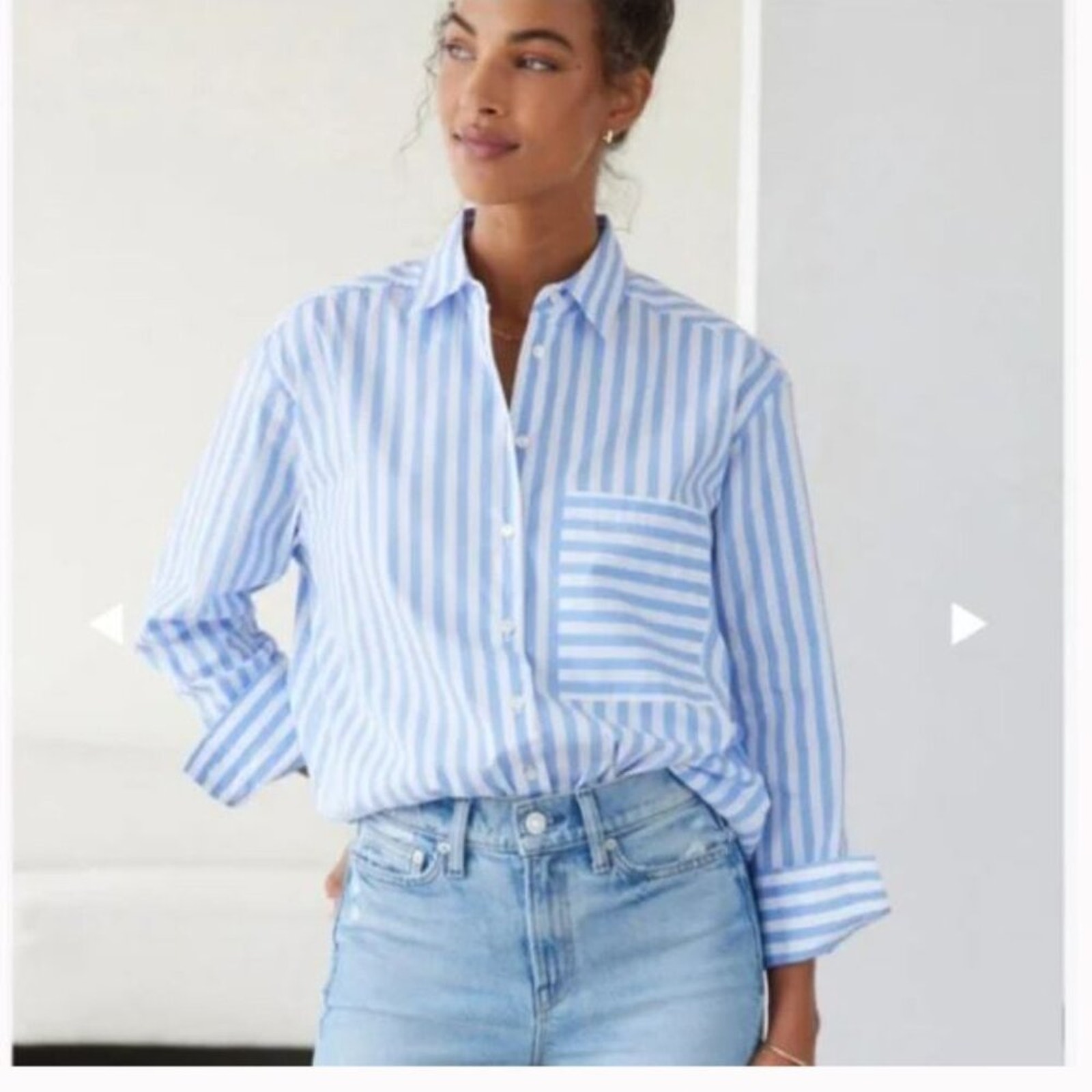 AYR Sz XL The Deep End Blue & White Striped Shirt
