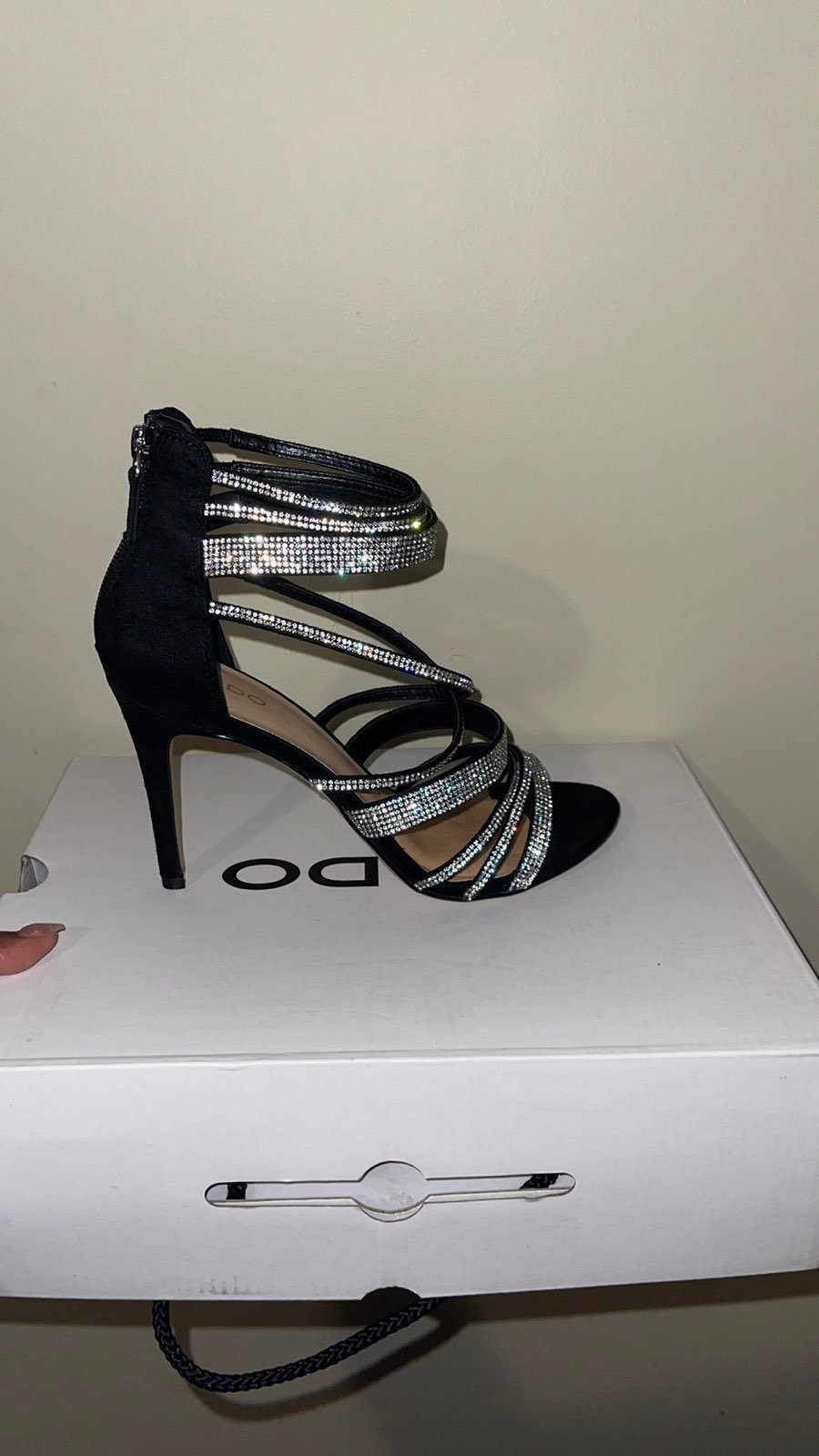 Black and silver stilettos