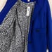 NEW Chico's Pea Coat Women's Small (0) Ponte Button Jacket Coat Sapphire Blue
