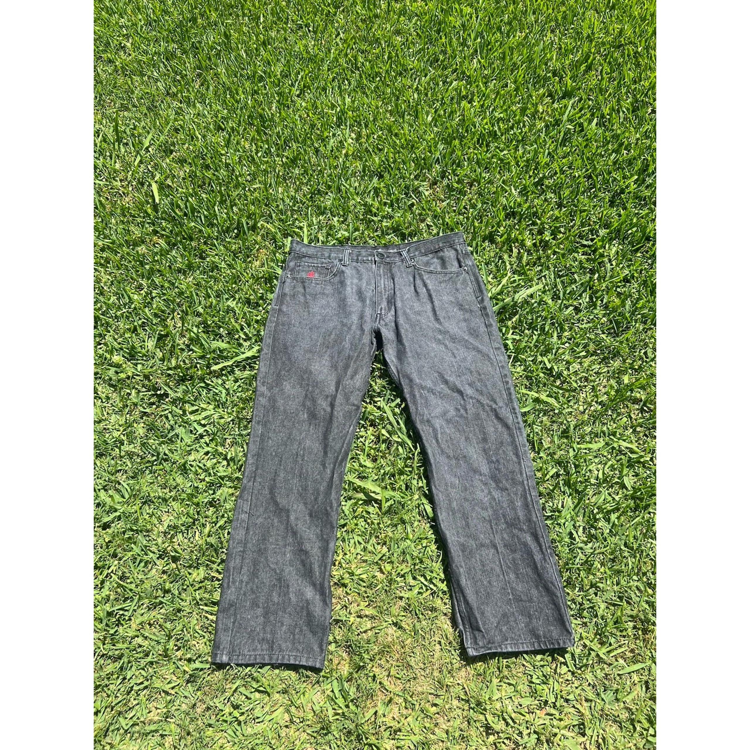 VINTAGE Rocawear Jeans Mens 36x29 Gray Denim Pants Y2K Baggy Wide Leg Skater