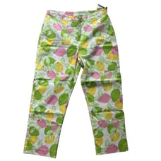 Vintage Lilly Pulitzer Citrus Lemons Limes Print Crop Capri Pants Size 6 NWT
