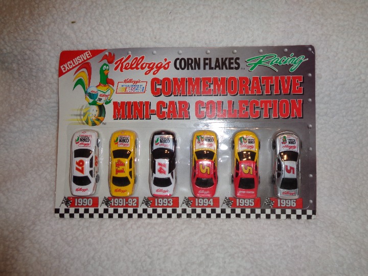 KELLOGG'S CORN FLAKES COMMEMORATIVE MINI-CAR 6 Car COLLECTION NASCAR 1990 - 1996