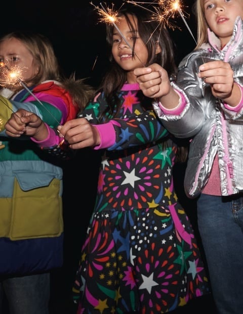 Mini Boden Fireworks Cosy Sweatshirt Dress 5/6