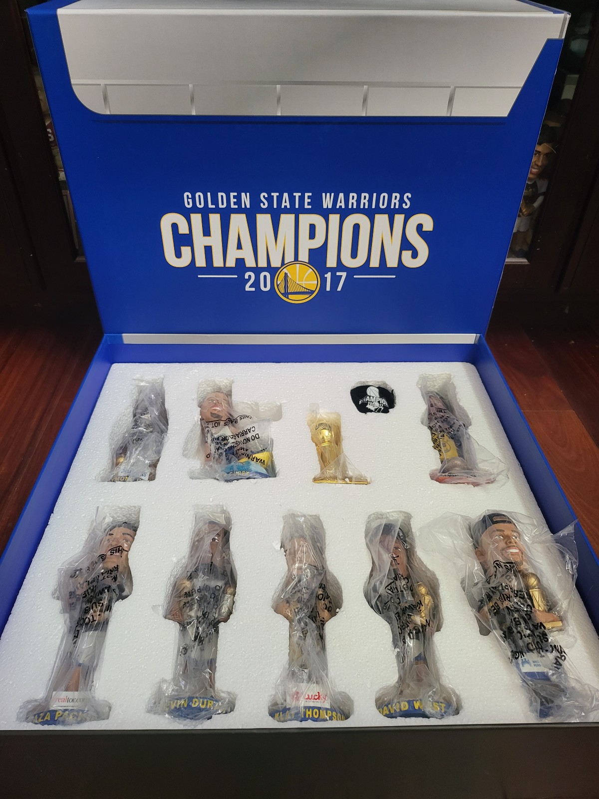 GS Warriors 2017 NBA Champions bobblehead SET