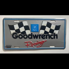 Vintage GM Parts Goodwrench Racing Booster License Plate Used
