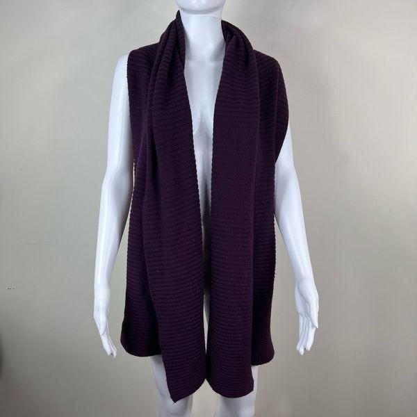 Donna Karan New York Wool Blend Cascade Front Sleeveless Shrug