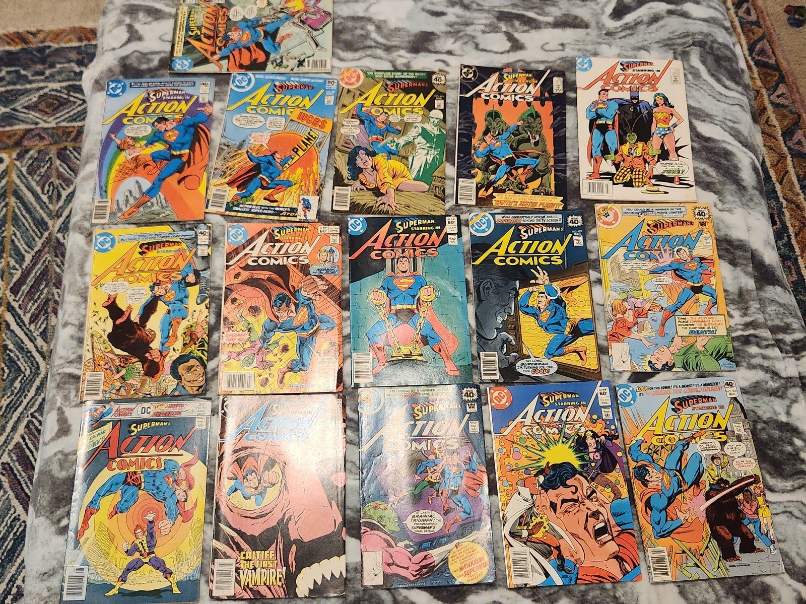 Set Of 16 Dc Action Comics Superman 1970s-1980s