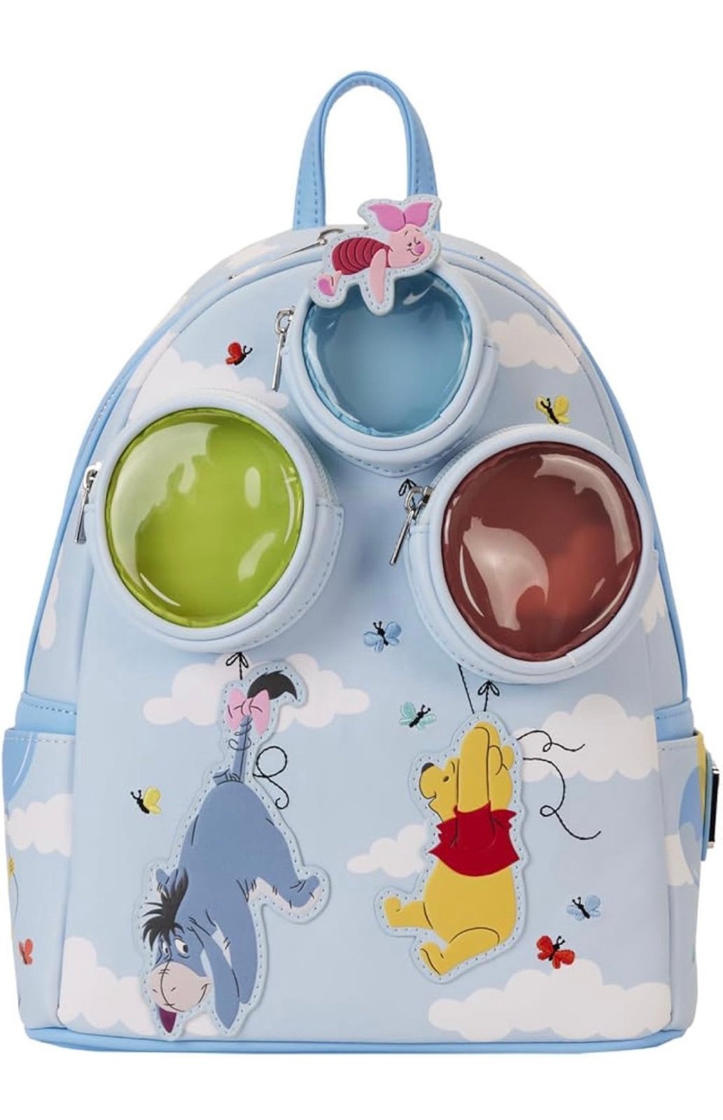 Loungefly Winnie the Pooh & Friends Floating Balloons Mini Backpack wallet set
