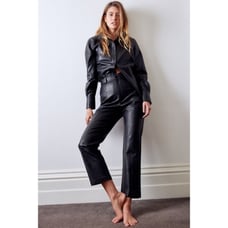 New Bardot Polly Vegan leather high rise trousers in black Size XS
