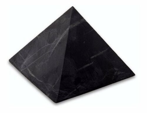 Shungite set: 1 tile 100x100 mm + 2 pyramids 100 mm ( pol and unpol )