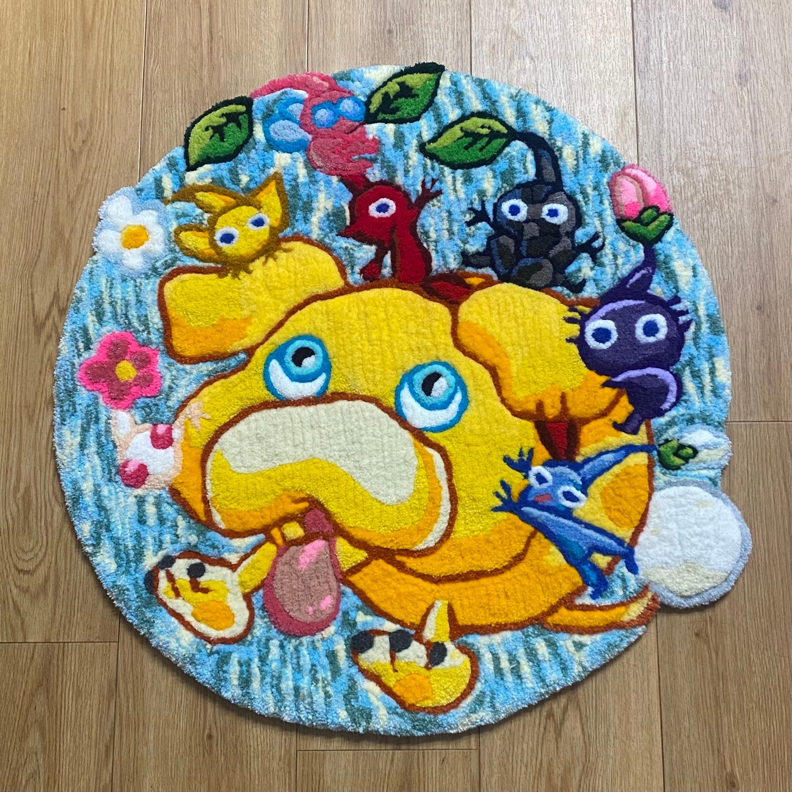 Pikmin 4 Handmade Rug 28”x28” inches