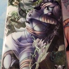 Night of the Giving Head #1 Drax Gal cover signed by creator Caleb Chavis w/COA