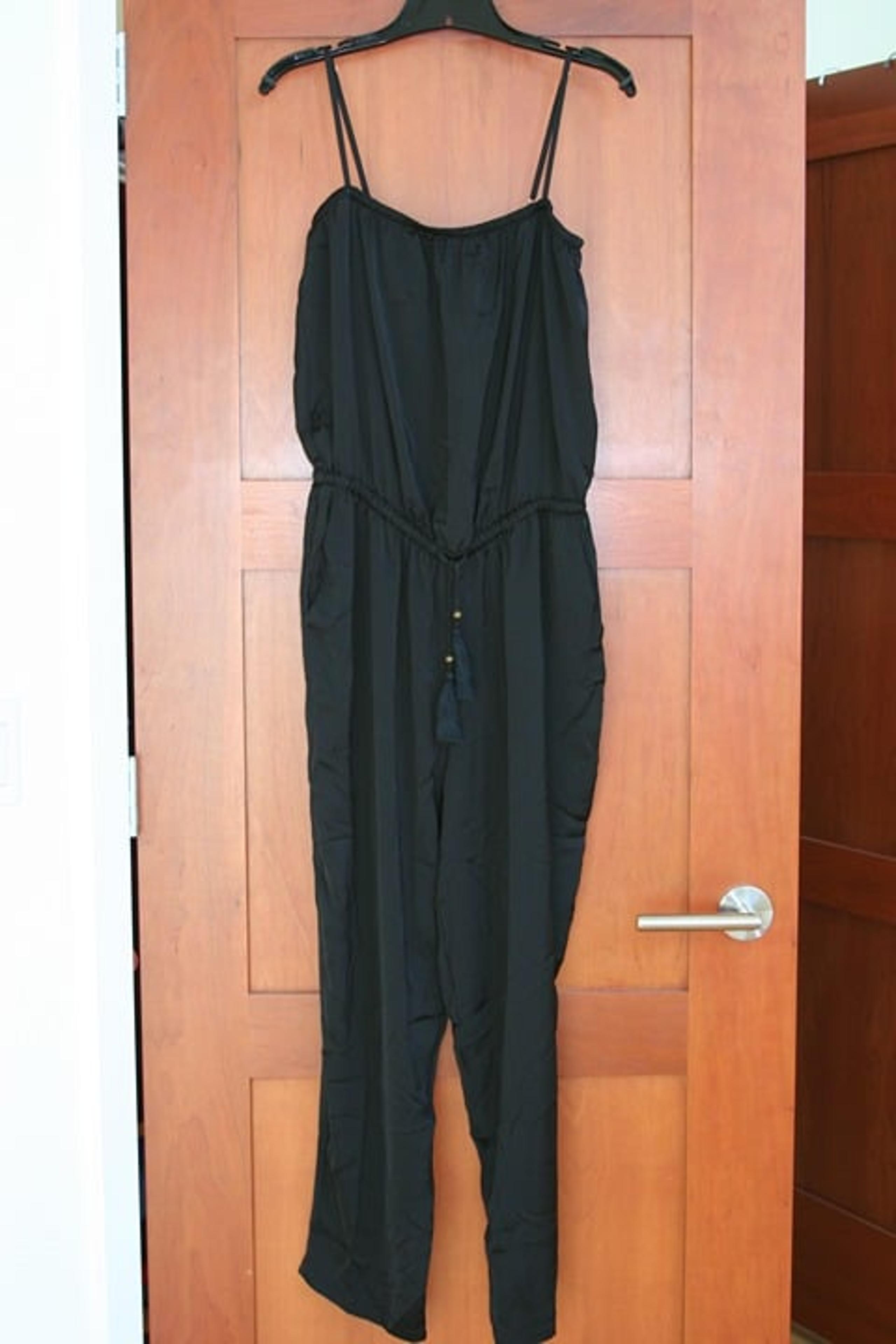 Women's J.Crew Crepe Tassel Jumpsuit Clubwear Romper Black 2XS