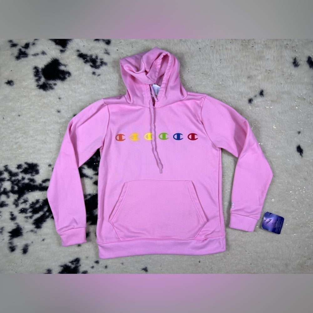 Champion Women’s Pink Logo Hooded Sweatshirt New With Tags Size Small