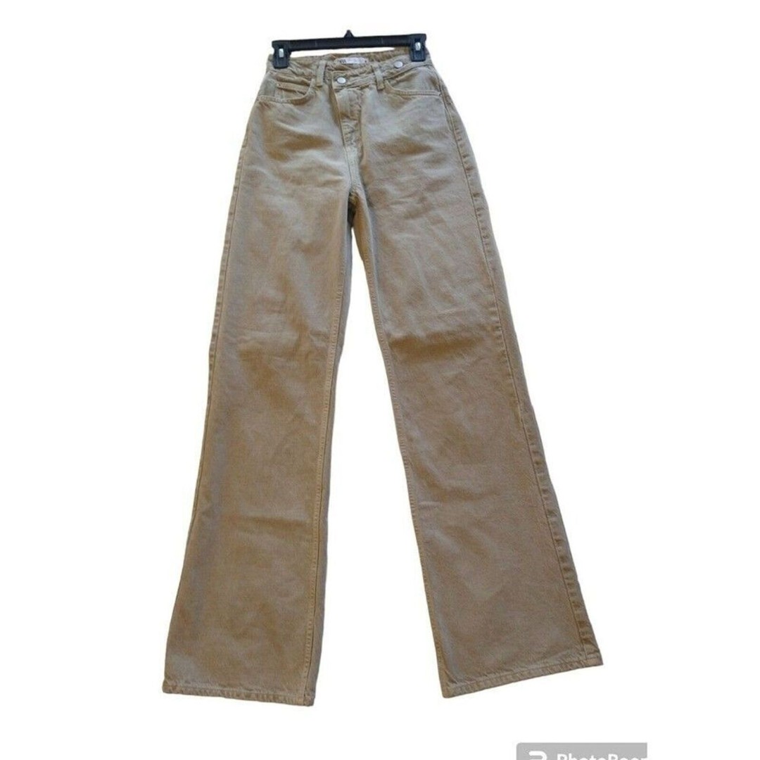 Zara Grung flare wide leg Beige denim Size 2 jeans