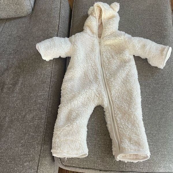 Tullabee faux Ivory Bear zip up suit hooded