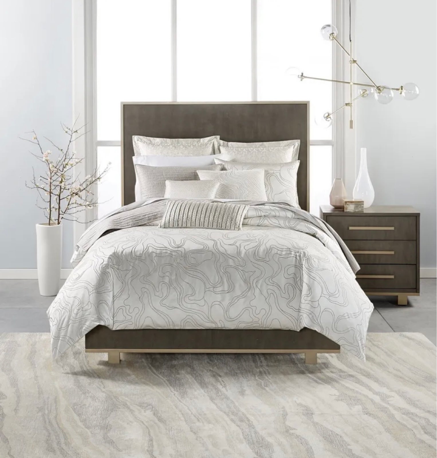 Hotel Collection Silverwood Full/Queen Comforter MSRP 585.00