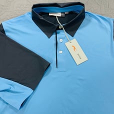 KJUS Shirt Mens 52 Medium Large Blue Grey NWT Golf Superload Pullover