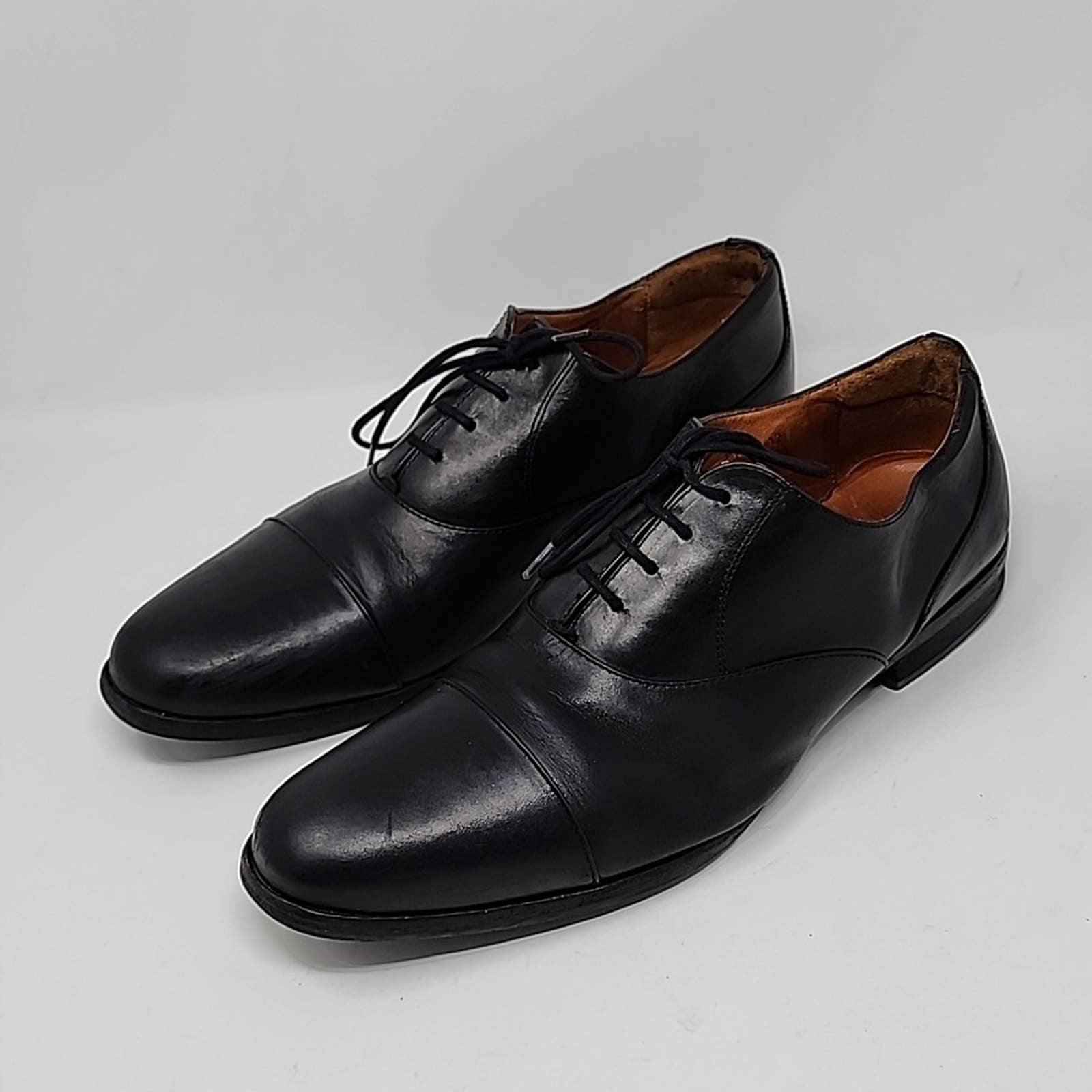 Wolf & Shepherd Black Leather Oxfords Derbys Size 12
