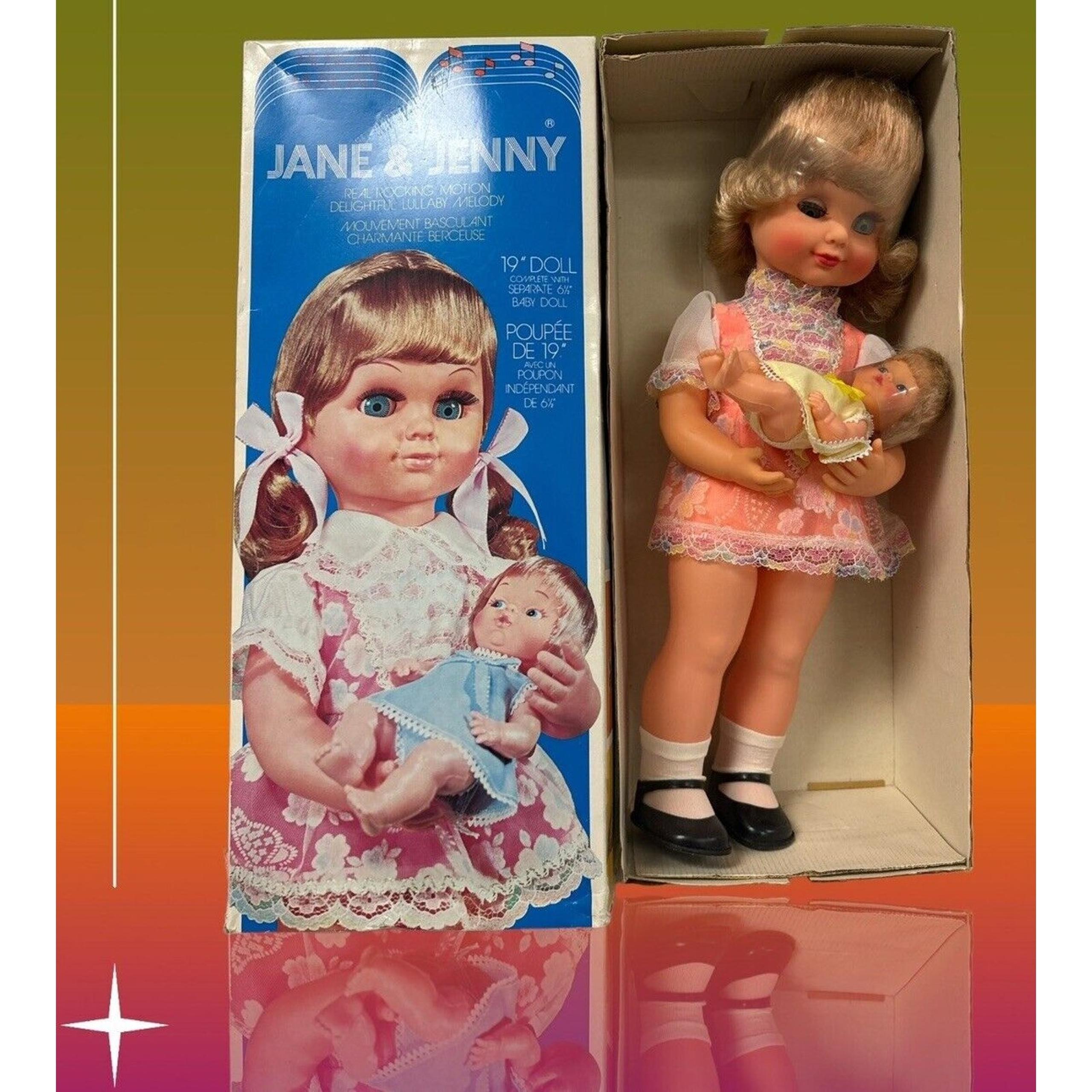 Vtg 1960s JANE & JENNY Musical Rocking 19” 6” Doll (Blonde) NEW in ORIGINAL BOX