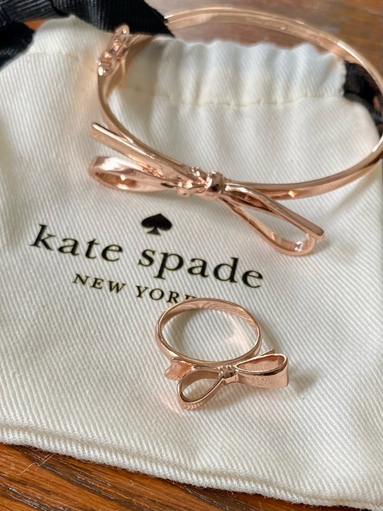 Rose Gold Kate Spade mini bow Ring and Bracelet Set