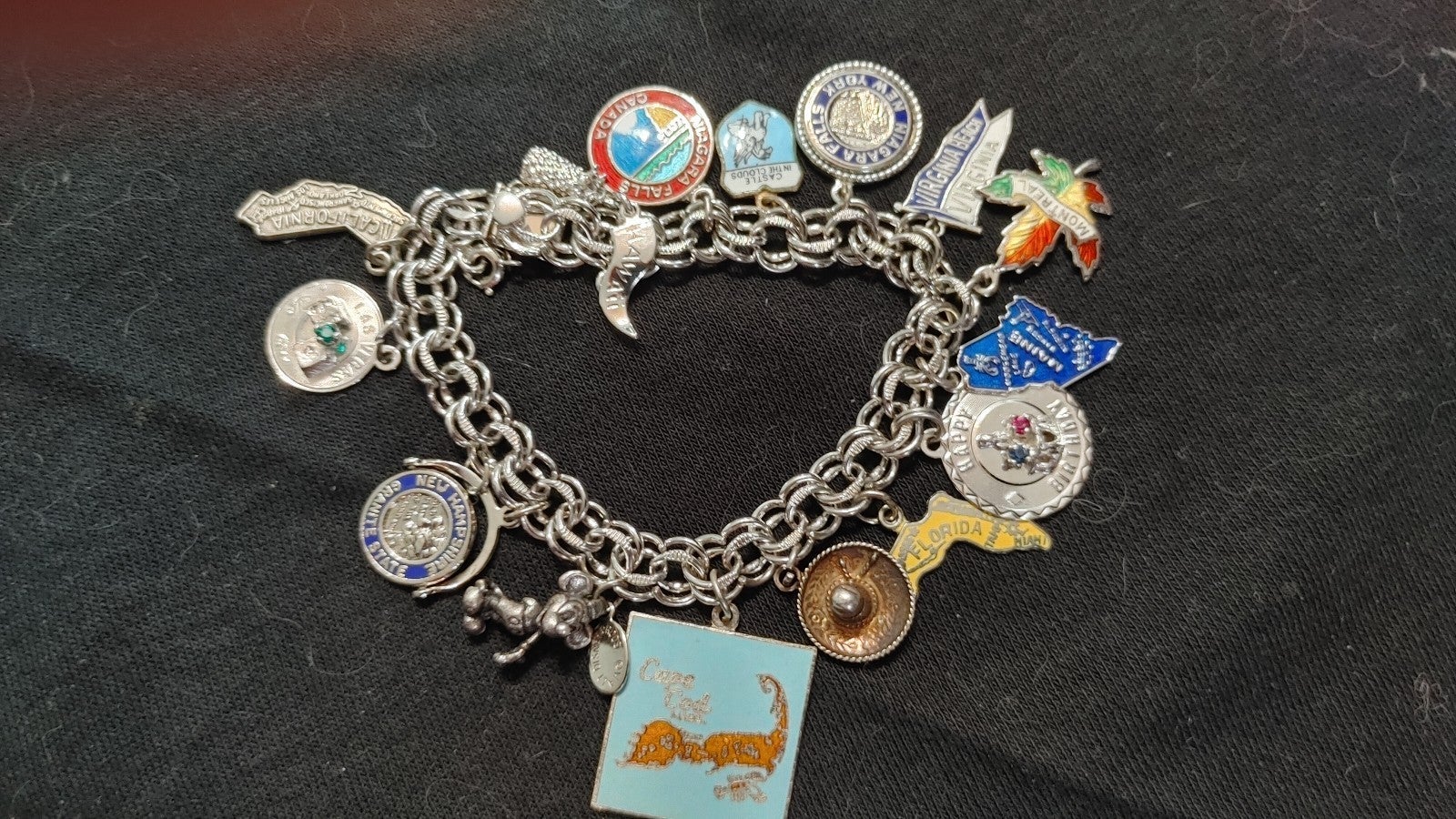 Vintage ELCO Sterling Silver Charm Bracelet