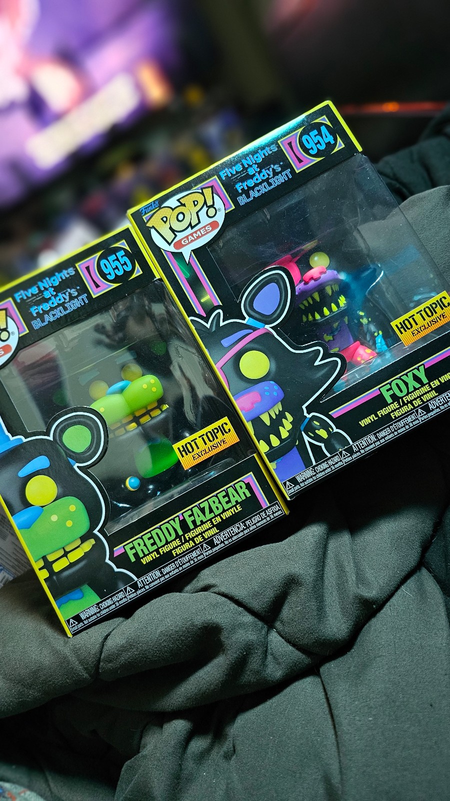 FNaF Blacklight POPs, bundle of 2 (Hot Topic Exclusive)