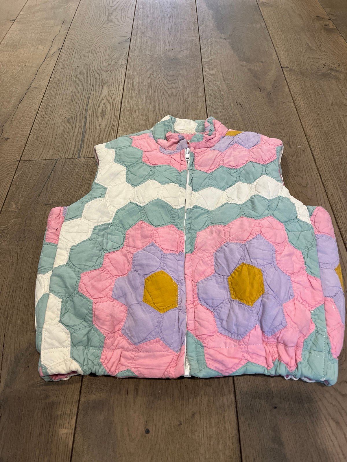 Vintage Zip Quilt Vest Girls L/XL