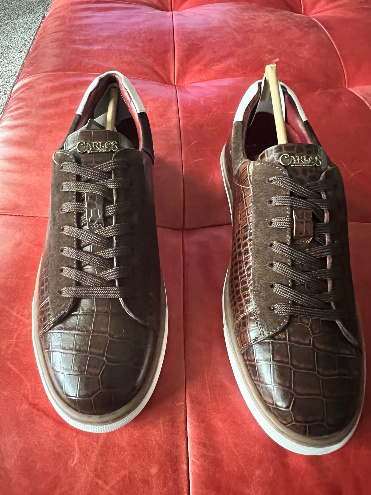 Carlos by Carlos Santana WALKER REPTILE SNEAKER RUBBER SOLE size 10