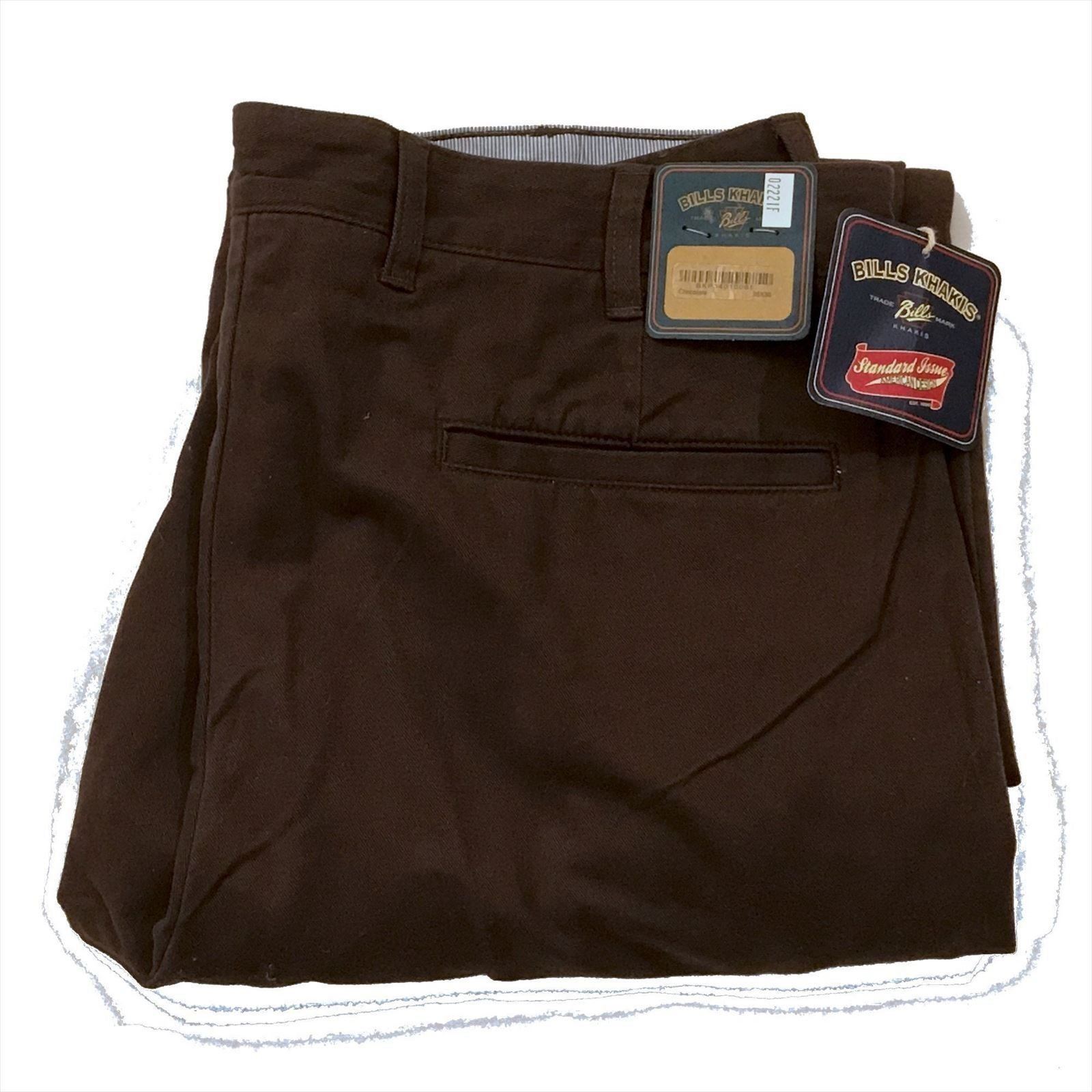 NWT Mens Size 35 35x30 Bills Khakis Brown Parker Slim Fit Brushed Twill Pants