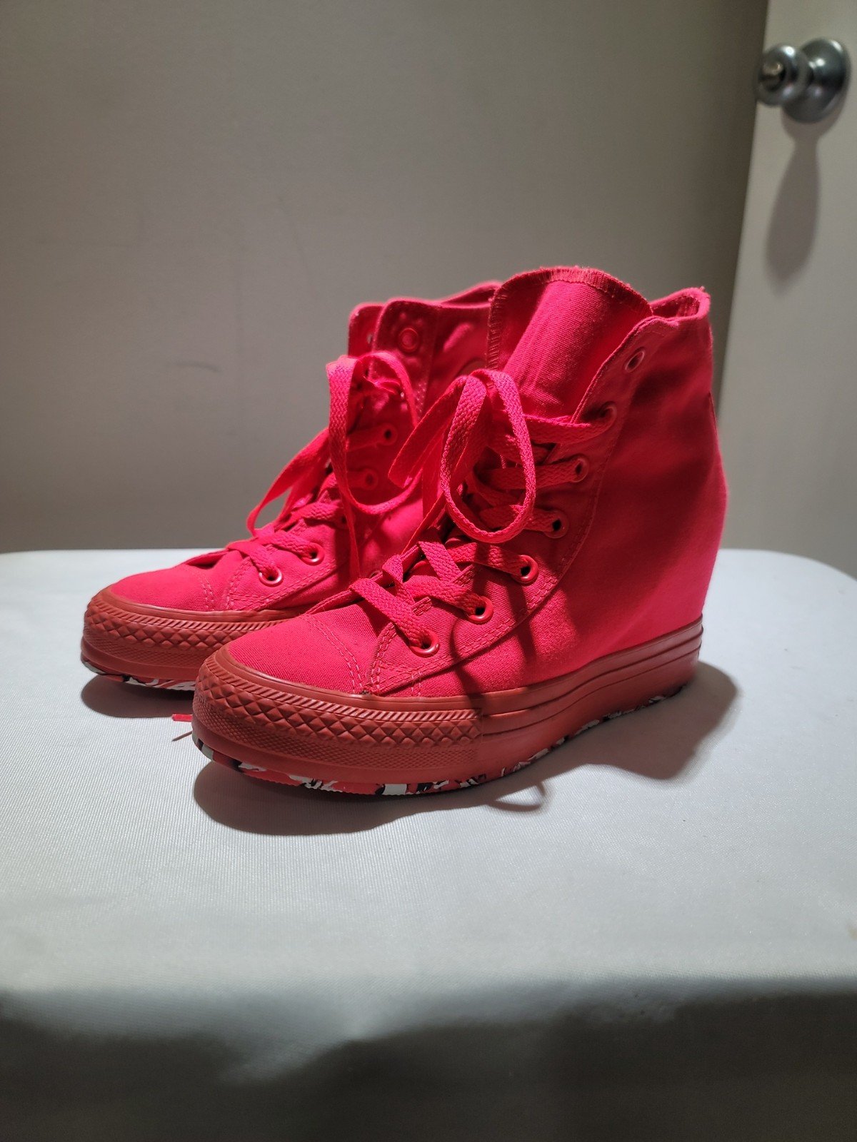 Converse CT All Star [542431C] Lift Hi Platform Hidden Wedge Boots PINK US- W 7