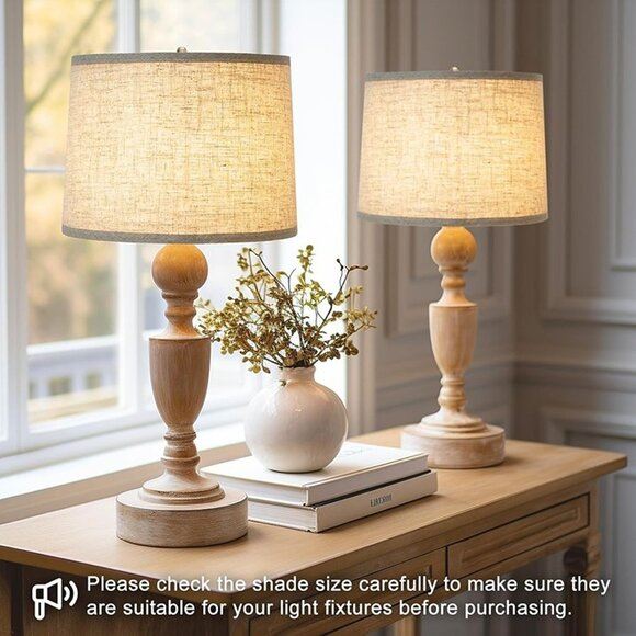 NEW Set of 2 Lampshades , Drum Lampshades 11.6 Top x 12.6 Bottom x 9.8 High,