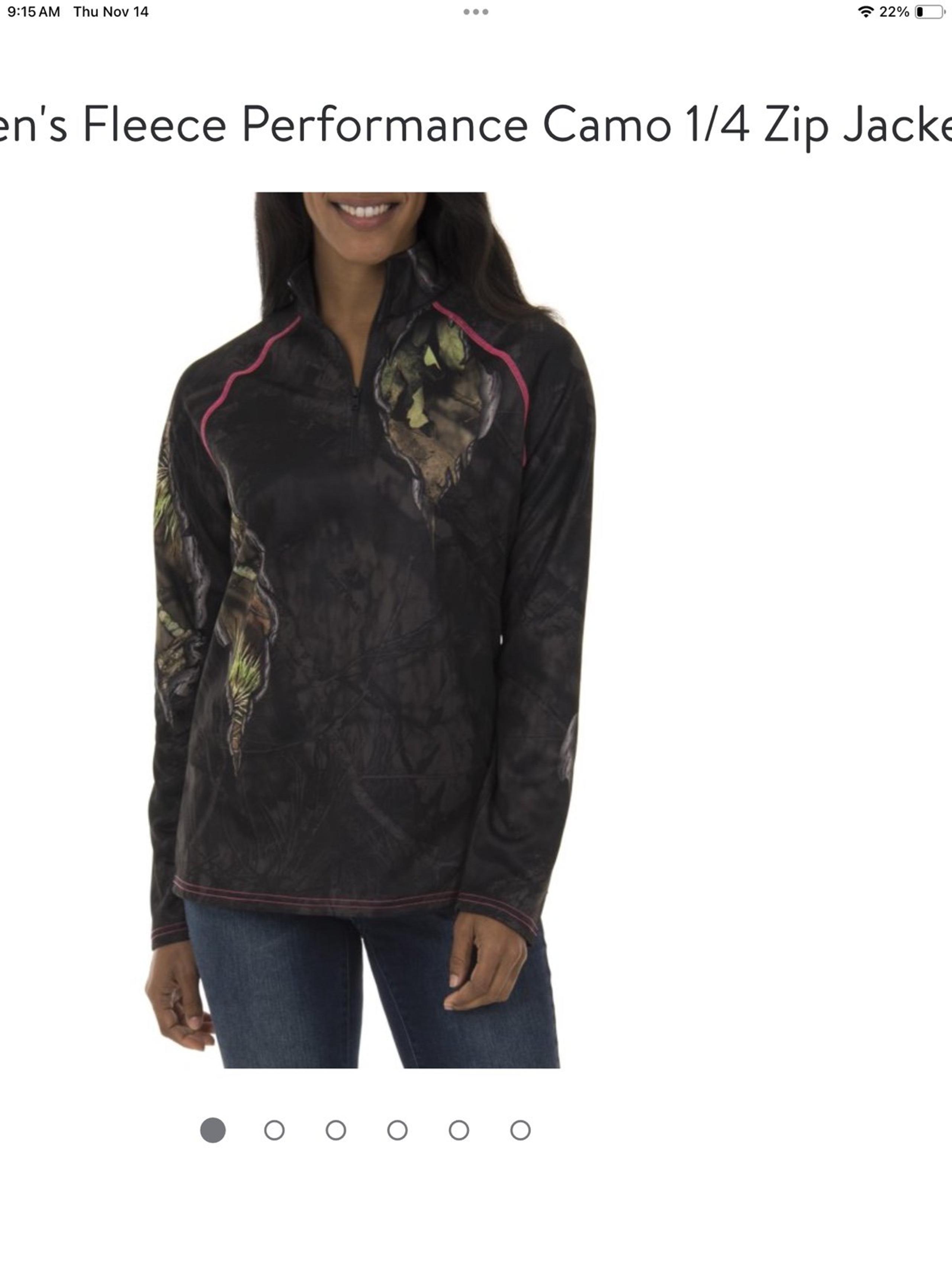 Realtree & Mossy Oak Women's  Performance Camo 1/4 Zip Jacket size large rustic