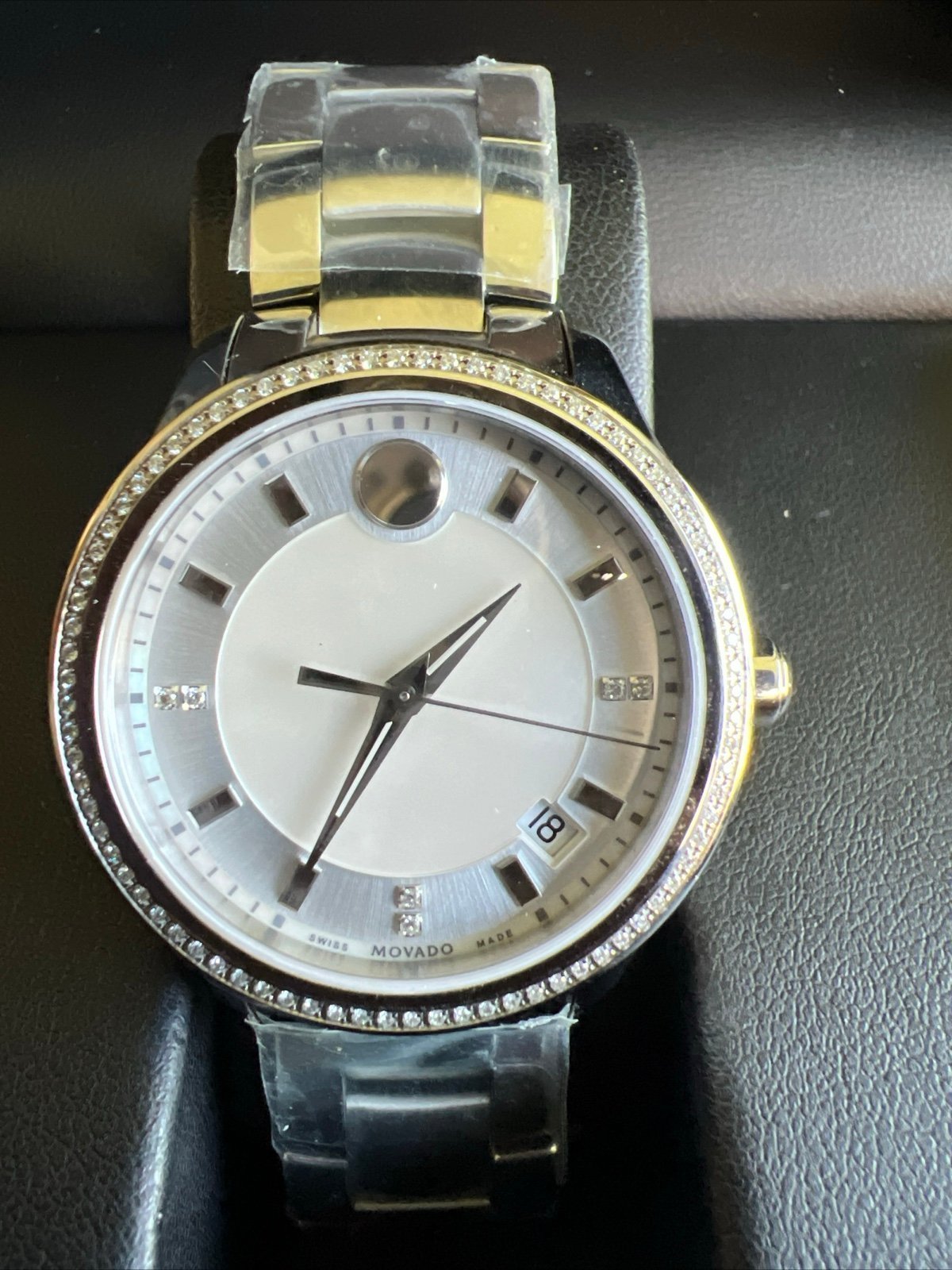 Genuine New Movado Diamond Stainless Steel silver toned Woman’s Watch