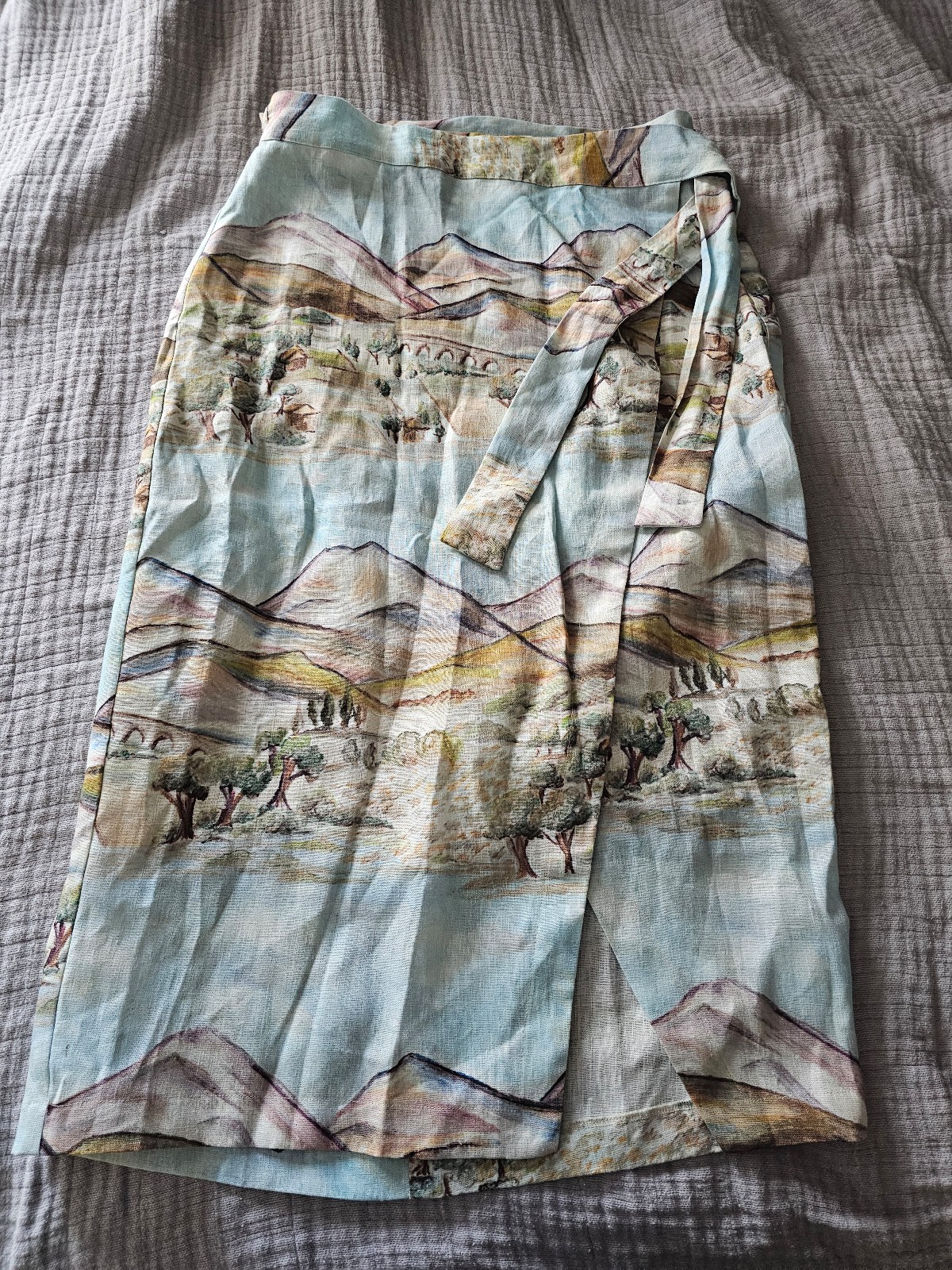 Reformation Linen wrap skirt XL