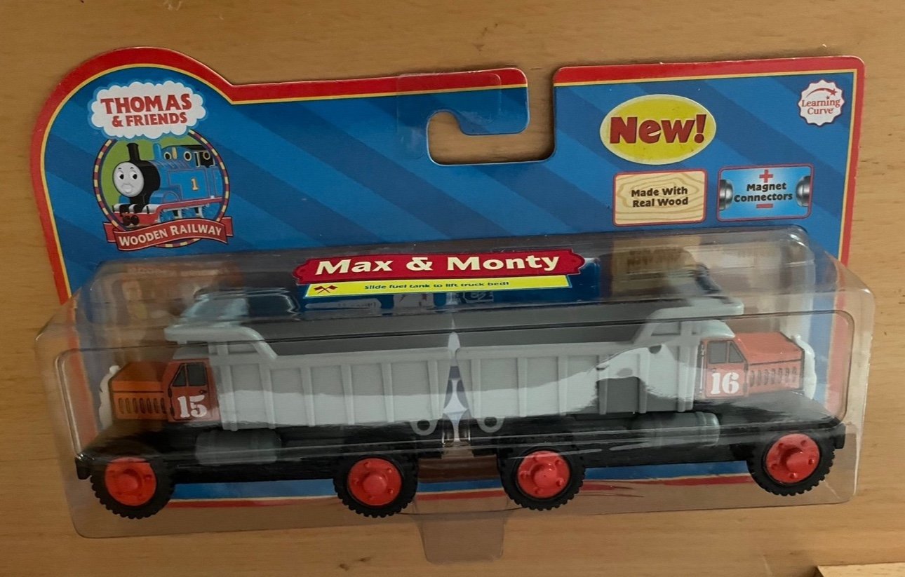 2006 Learning Curve Thomas the Train Wooden Max & Monty! New! Read!