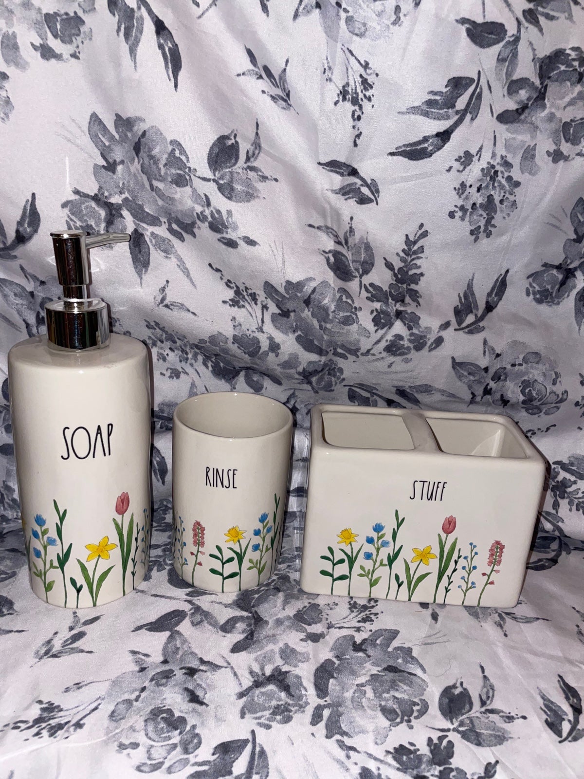 Rae Dunn Floral Bathroom Set
