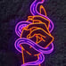 Vivid Bright Purple Snake in Hand LED Night Light Room Wall Art Decoration