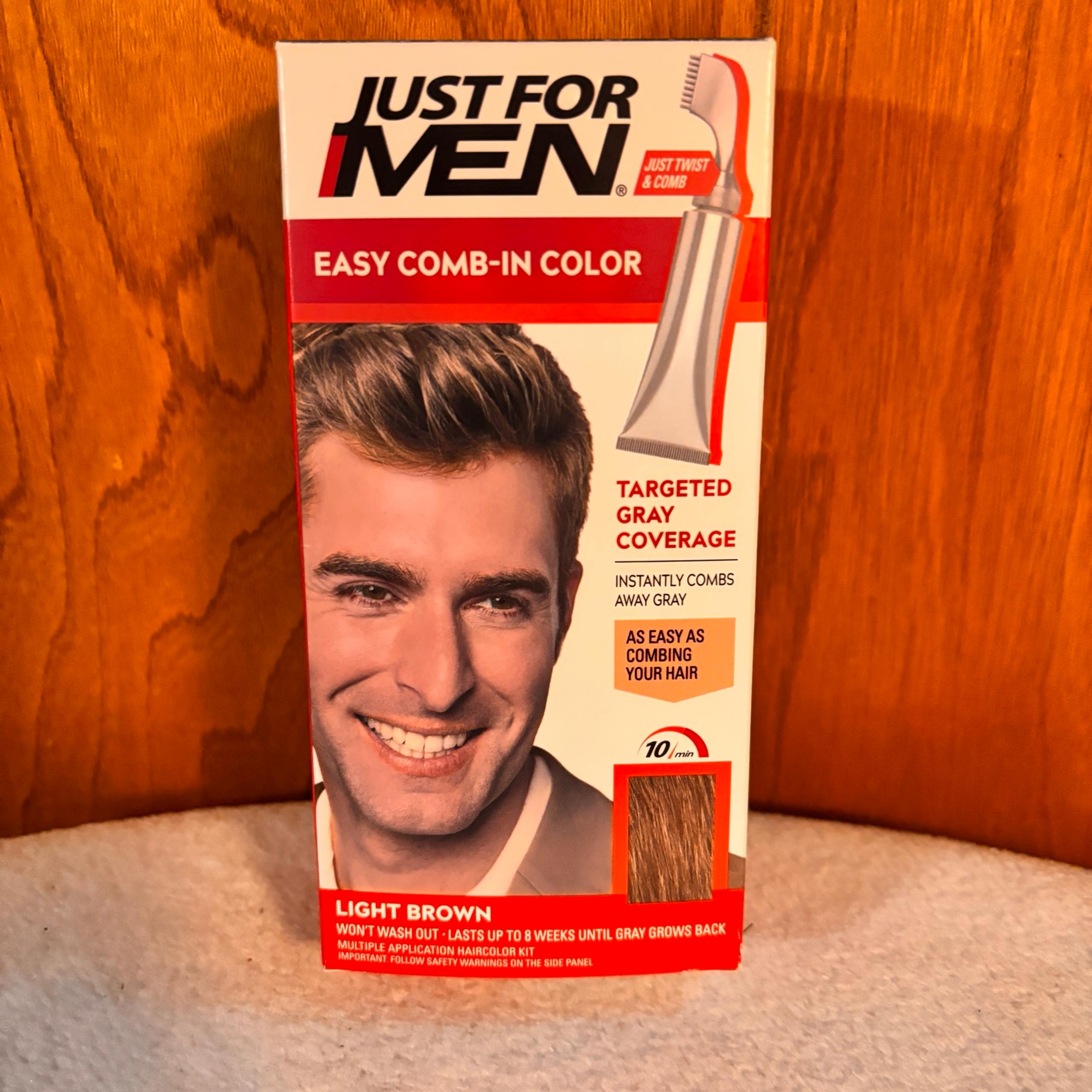 Just For Men Easy Comb-In Color Mens Hair Dye Light Brown A-25