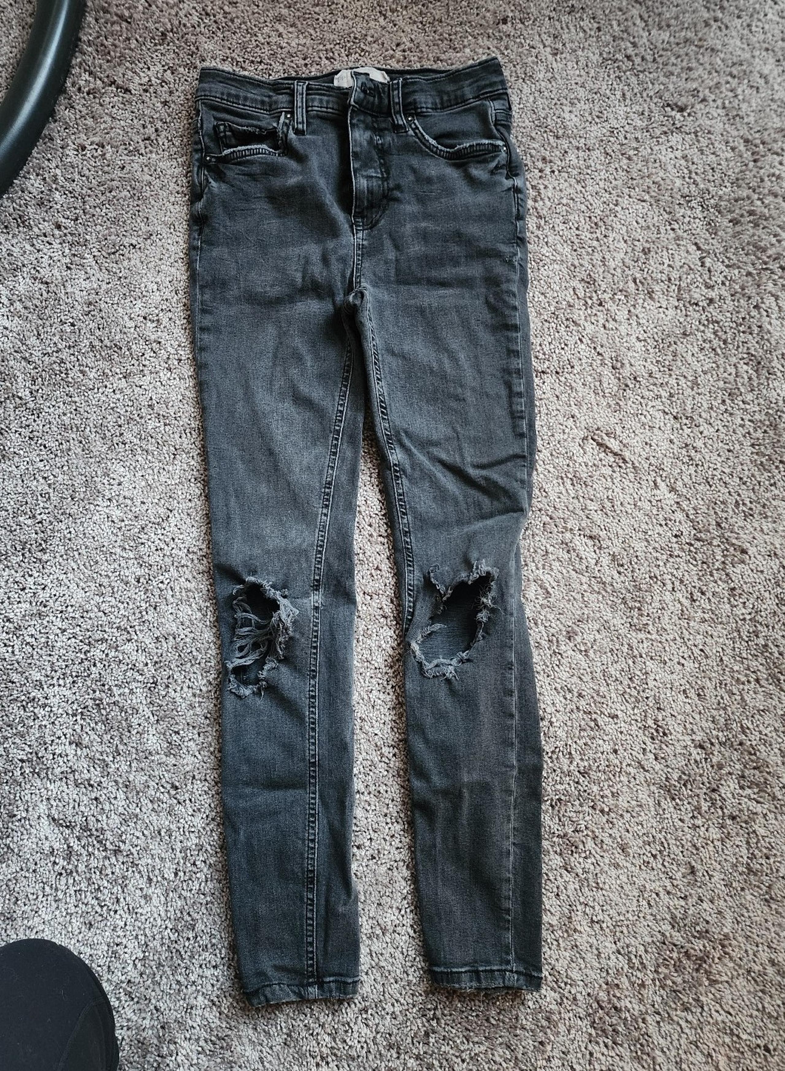 Free People Distressed Black High Rise Skinny Jeans Size 26