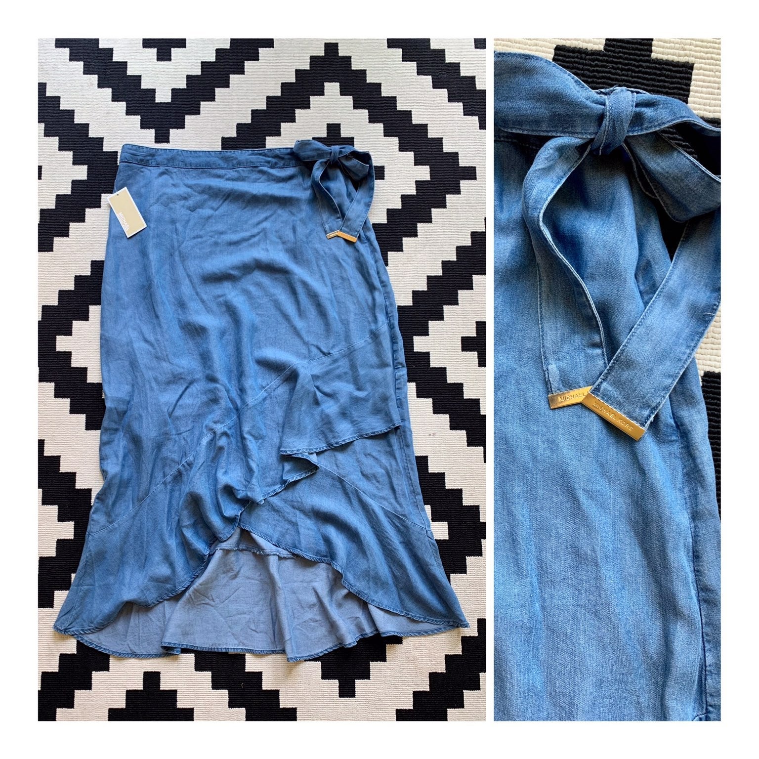Michael Kors Long Denim Skirt/L/NWT