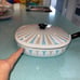 Vintage Atomic Enamel Frying Pan With Lid Multicolor MCM Mid Century Modern
