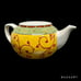VTG PIER 1 Porcelain Sake Teapot & 4 Cups Set Burgandy Vine & Yellow Bumble Bees