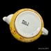 VTG PIER 1 Porcelain Sake Teapot & 4 Cups Set Burgandy Vine & Yellow Bumble Bees