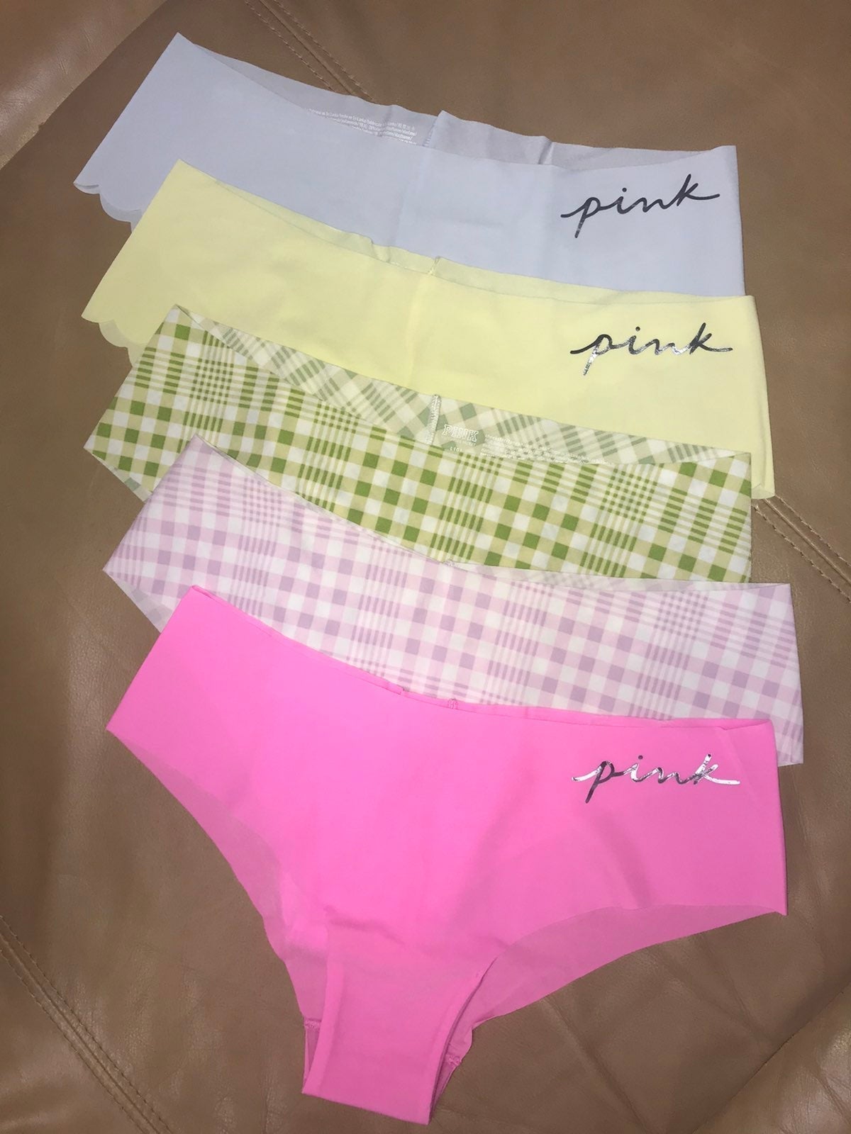 (L) 5pk Victoria's Secret/PINK Cheekie No Show Panties