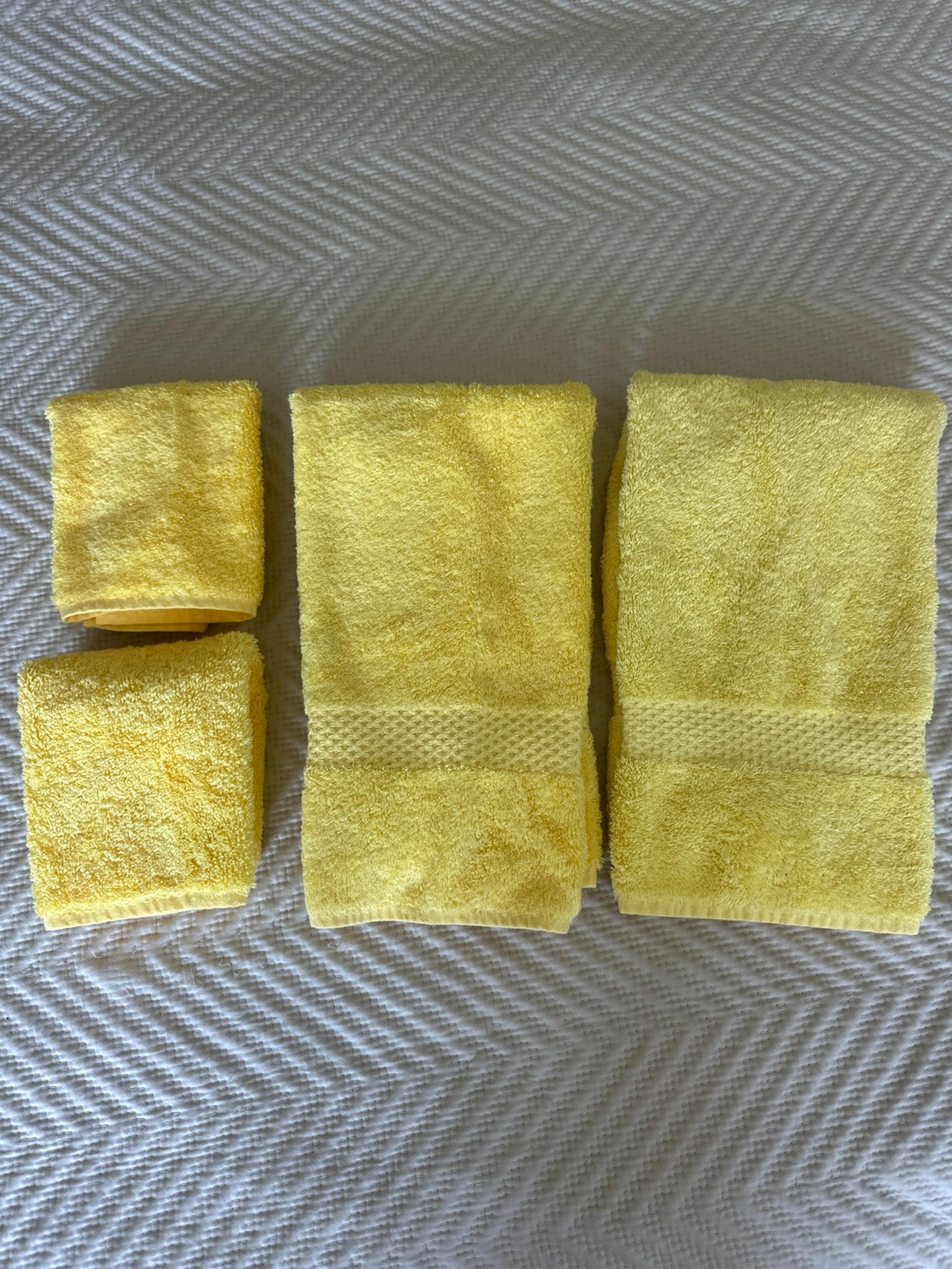 Yves Delorme Yellow Washcloth Hand Towel