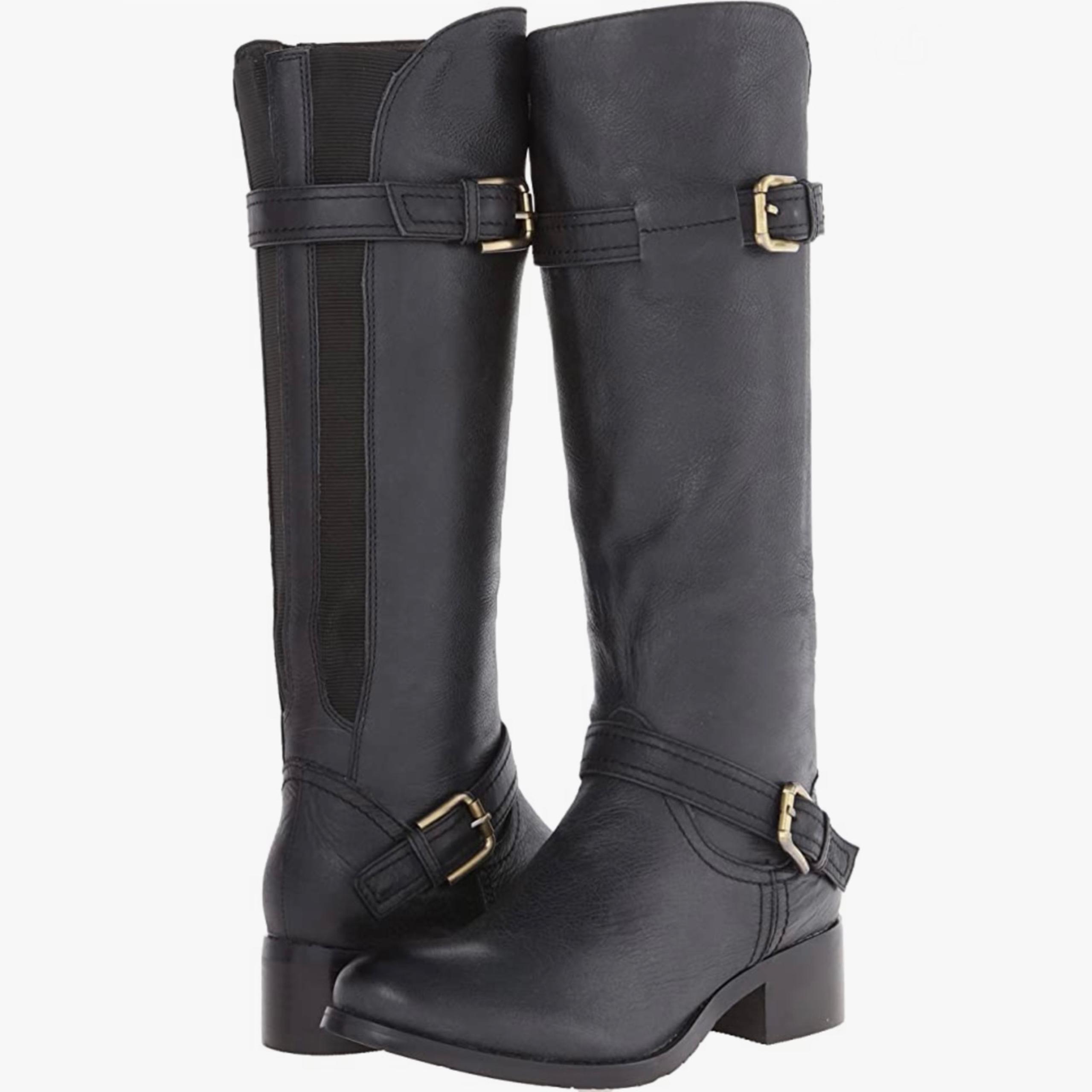 Chocolat Blu Women’s Black Neima Leather Riding Style Boots w/ Box Size 7